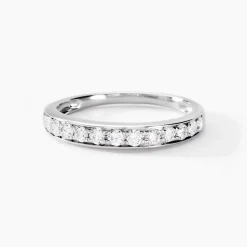 Demi-alliance Or Blanc  Valentine Diamant Synthetique