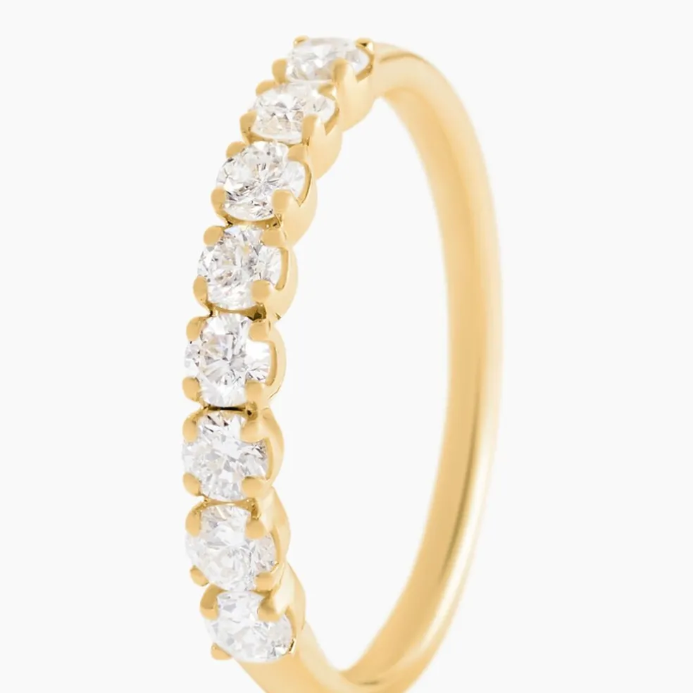 Demi-alliance Or Jaune Eloisa Diamant Synthetique