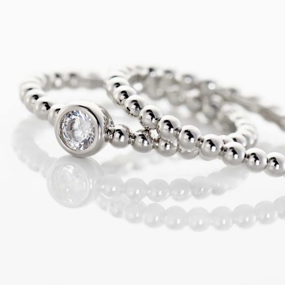 Duo De Bagues Roseli Argent Blanc Oxyde De Zirconium