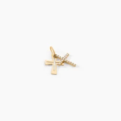 Pendentif Canice Croix Or Jaune Oxyde De Zirconium