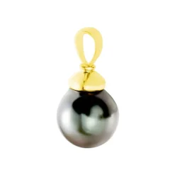 Pendentif Cerclee Or Jaune Perle De Culture De Tahiti