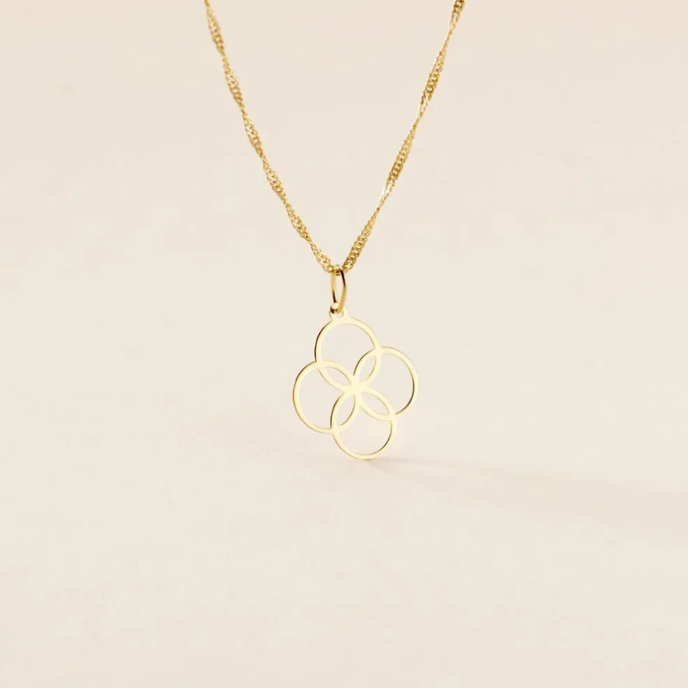 Pendentif Dalia Rosace Or Jaune