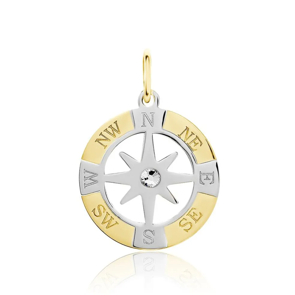 Pendentif Demyan Or Bicolore Oxyde De Zirconium