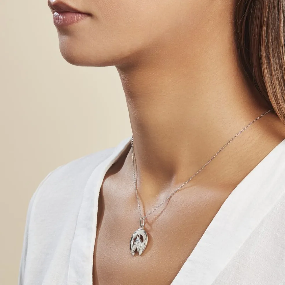 Pendentif Dua Argent Blanc
