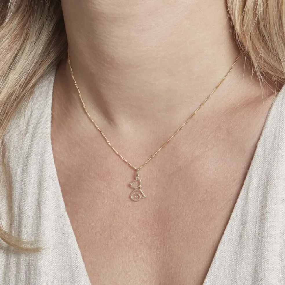 Pendentif Egee Chat Or Jaune
