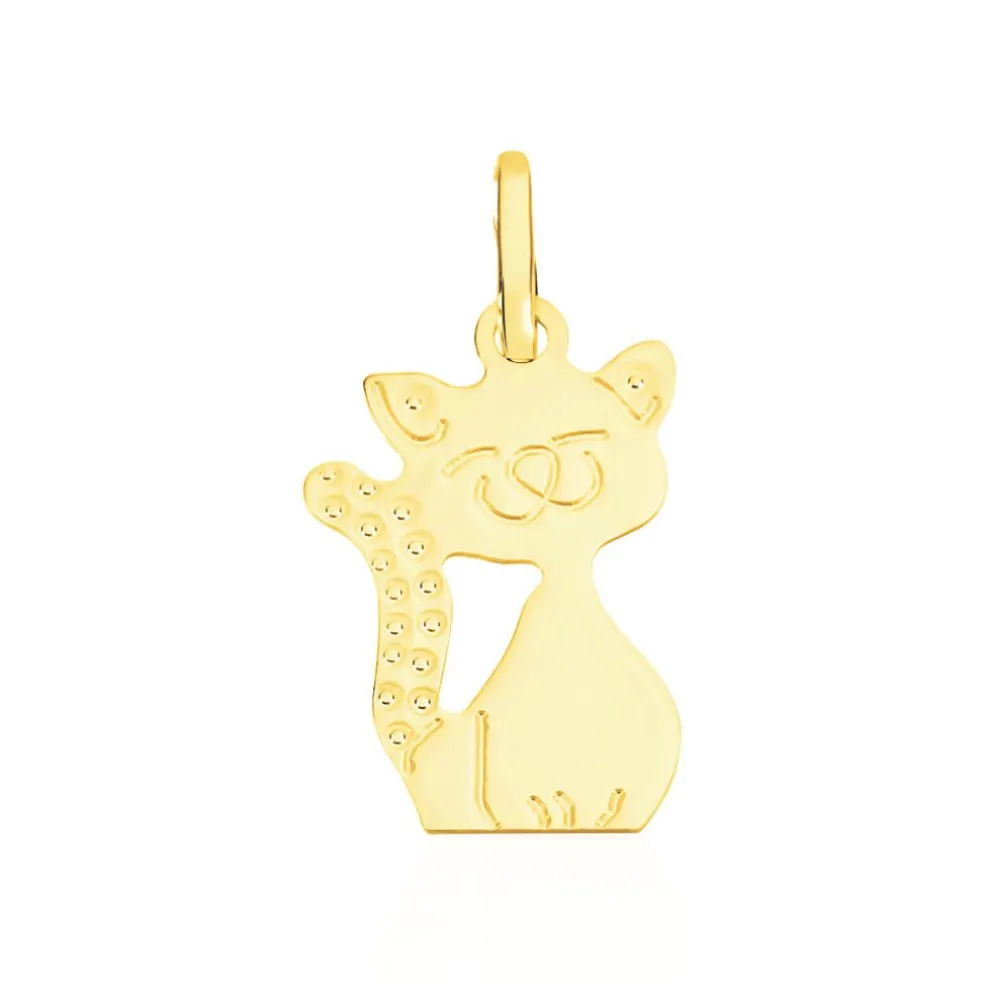 Pendentif Egee Chat Or Jaune