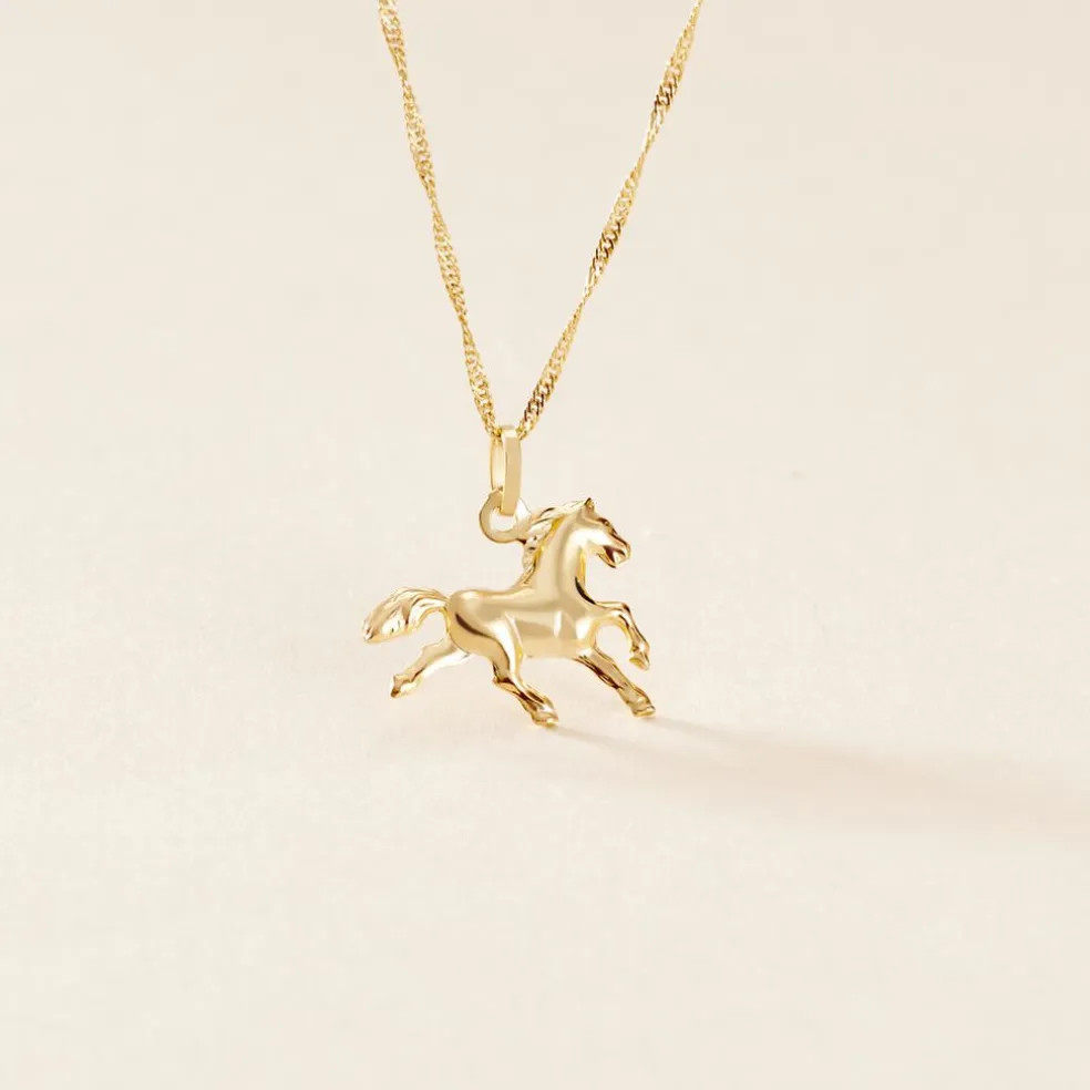 Pendentif Egide Cheval Or Jaune