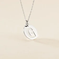 Pendentif Elio G Argent Blanc