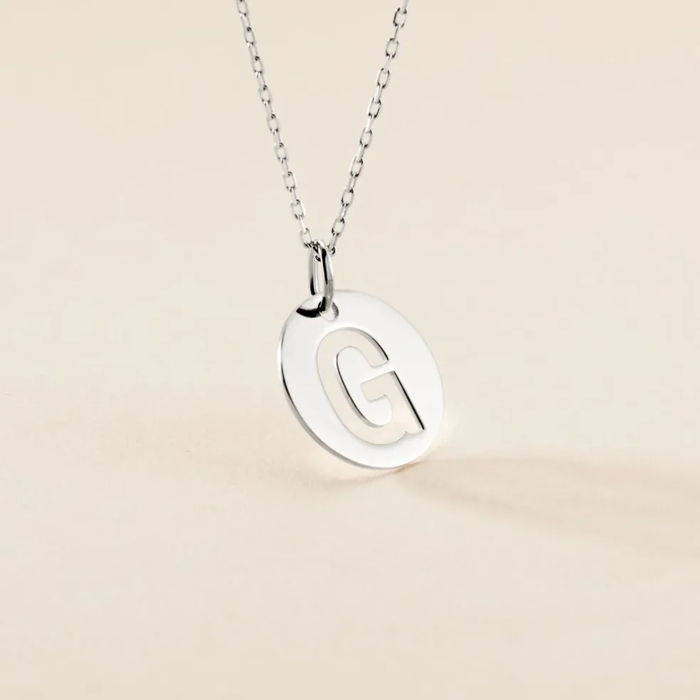 Pendentif Elio G Argent Blanc