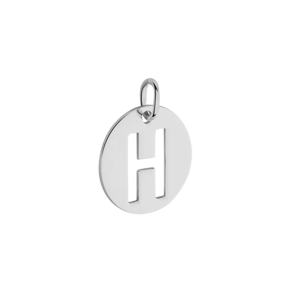 Pendentif Elio H Argent Blanc