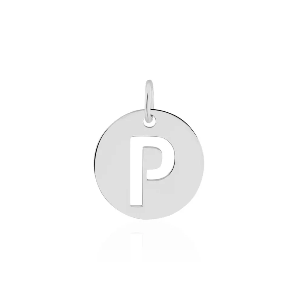 Pendentif Elio P Argent Blanc