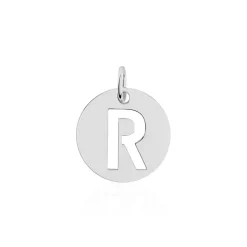 Pendentif Elio R Argent Blanc