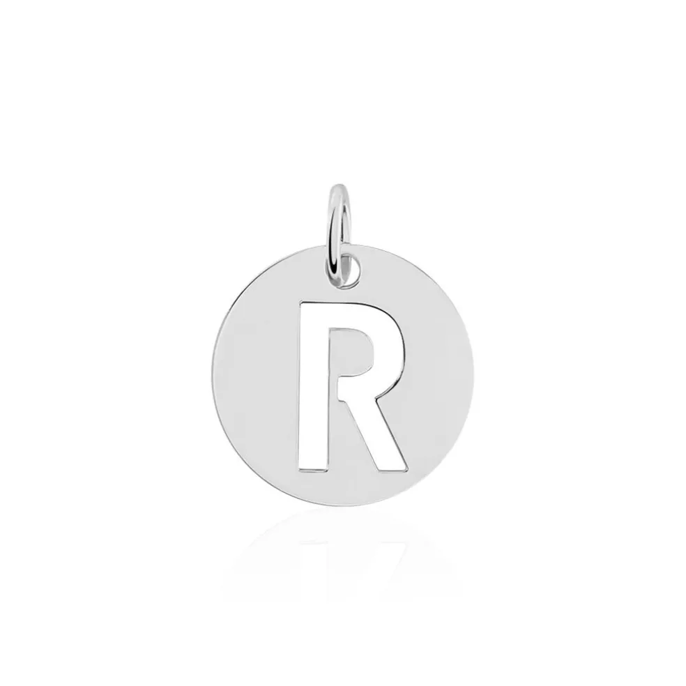 Pendentif Elio R Argent Blanc