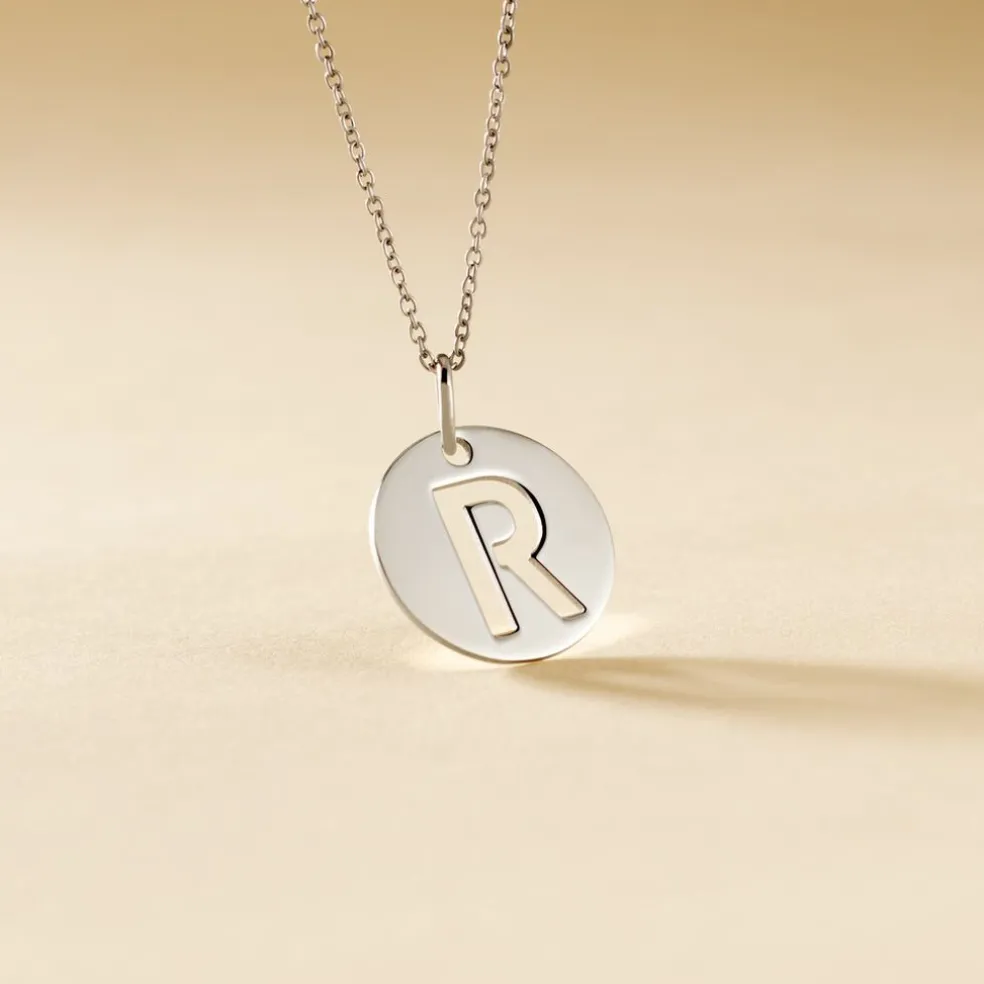 Pendentif Elio R Argent Blanc