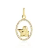 Pendentif Engin Or Jaune Oxyde De Zirconium