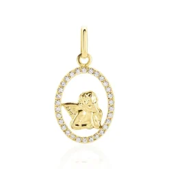 Pendentif Engin Or Jaune Oxyde De Zirconium