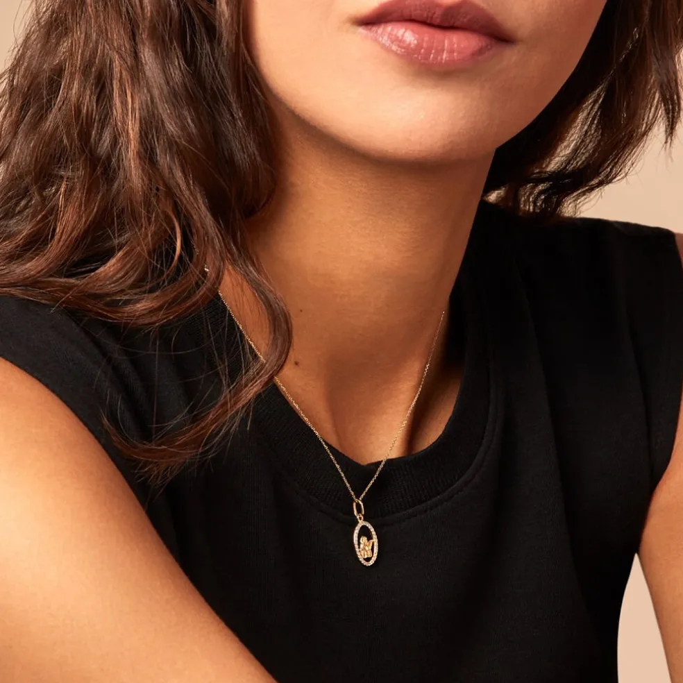 Pendentif Engin Or Jaune Oxyde De Zirconium