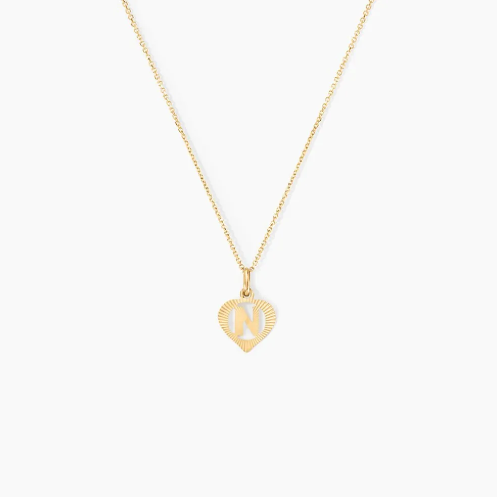 Pendentif Eudocie Coeur Lettre Or Jaune