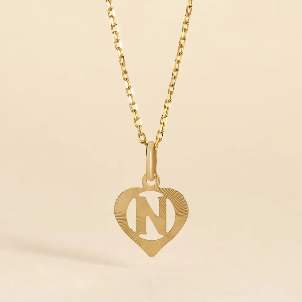 Pendentif Eudocie Coeur Lettre Or Jaune