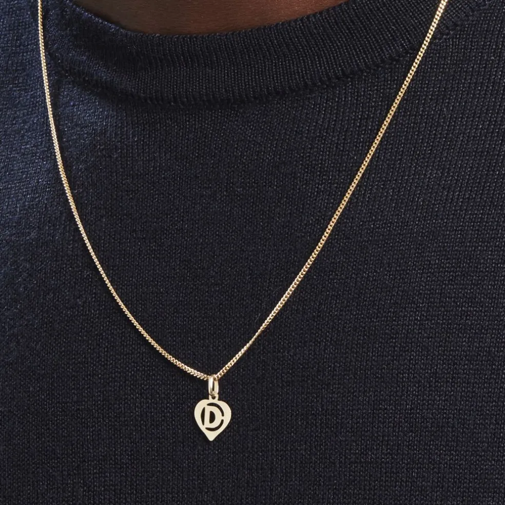 Pendentif Eudocie Coeur Lettre Or Jaune
