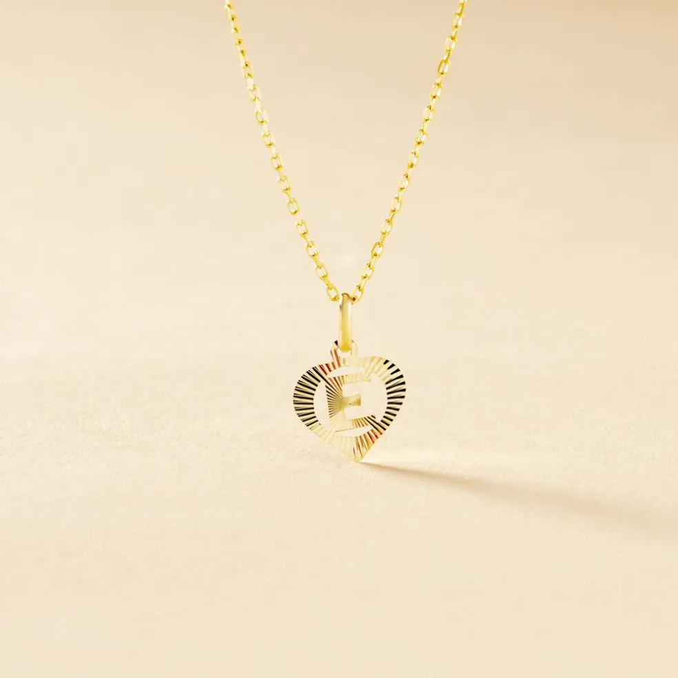 Pendentif Eudocie Coeur Lettre Or Jaune