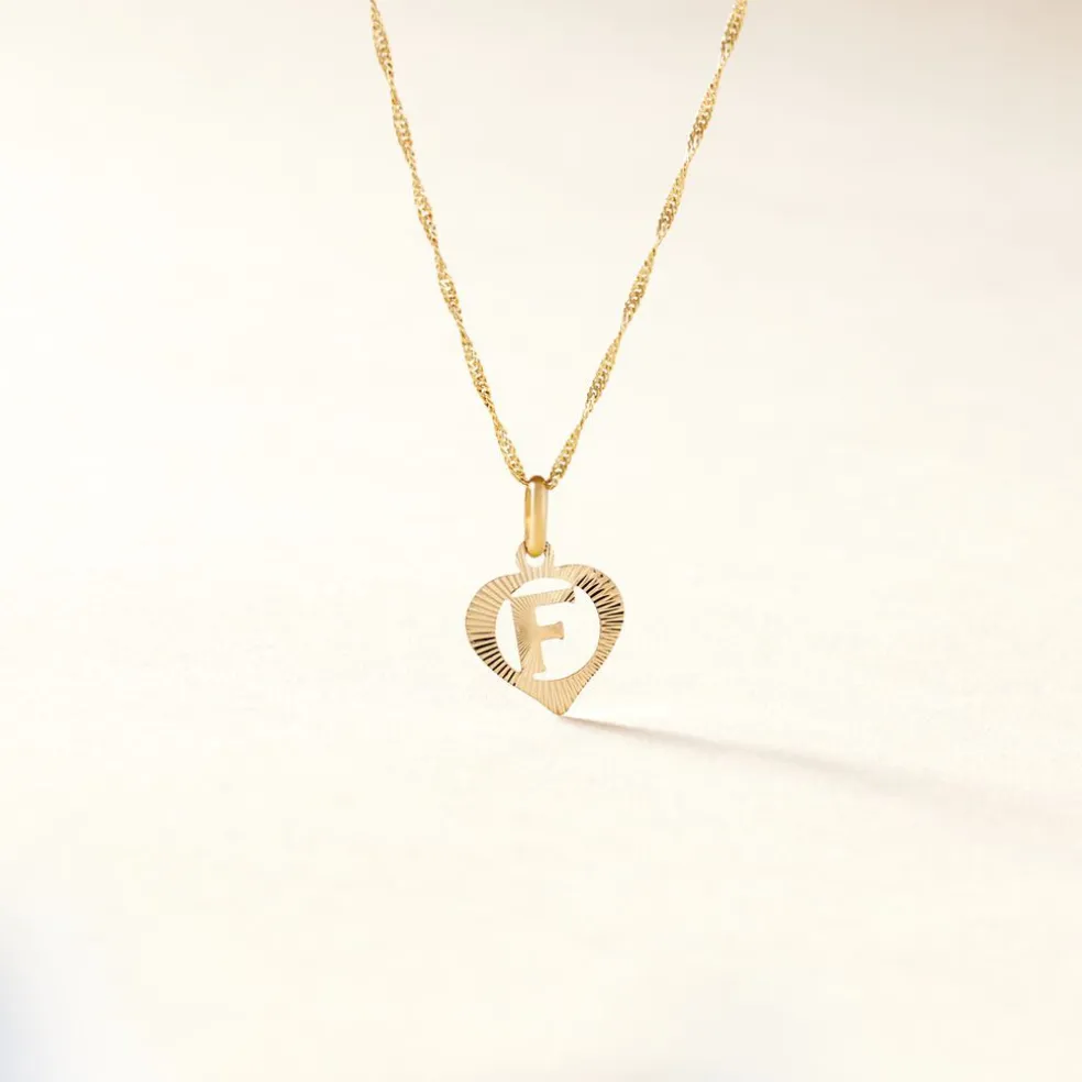 Pendentif Eudocie Coeur Lettre Or Jaune