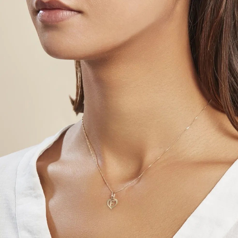 Pendentif Eudocie Coeur Lettre Or Jaune