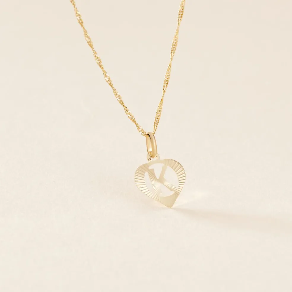 Pendentif Eudocie Coeur Lettre Or Jaune