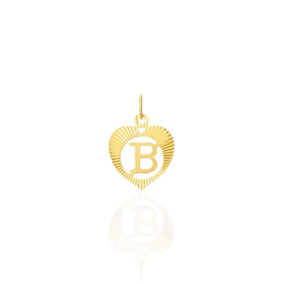 Pendentif Eudocie Coeur Lettre Or Jaune