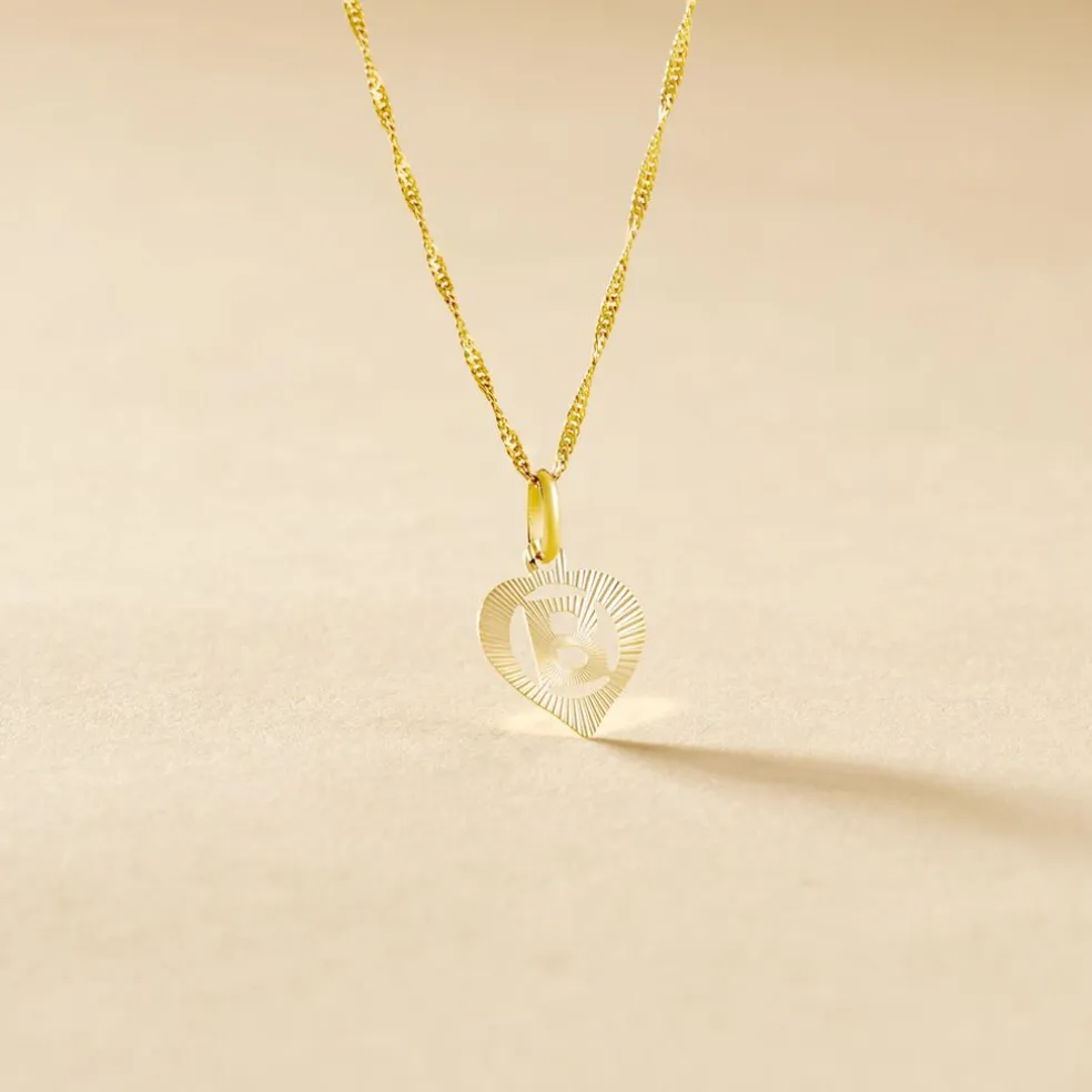 Pendentif Eudocie Coeur Lettre Or Jaune