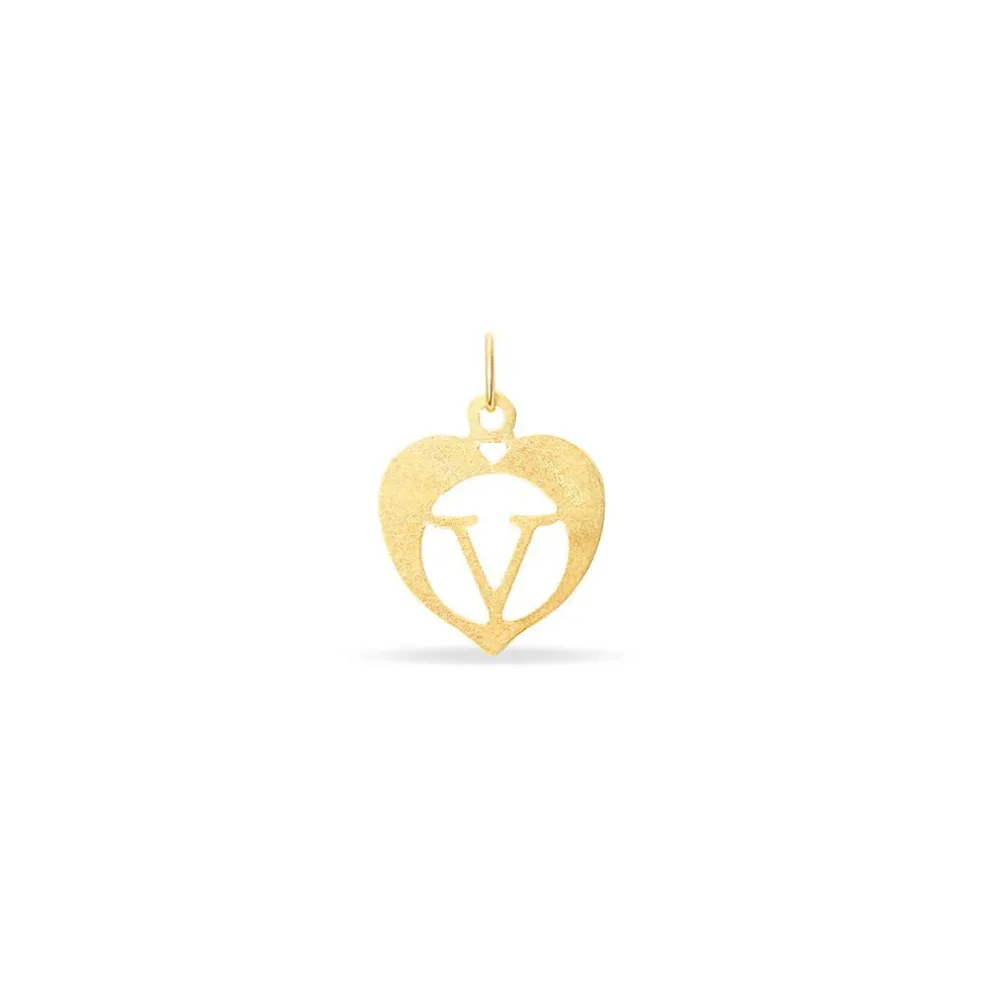 Pendentif Eudocie Coeur Lettre Or Jaune