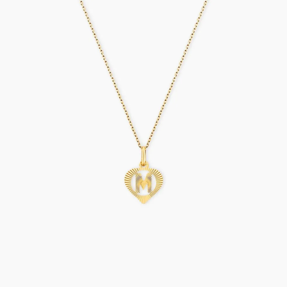 Pendentif Eudocie Coeur Lettre Or Jaune