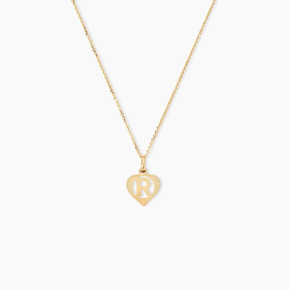 Pendentif Eudocie Coeur Lettre Or Jaune