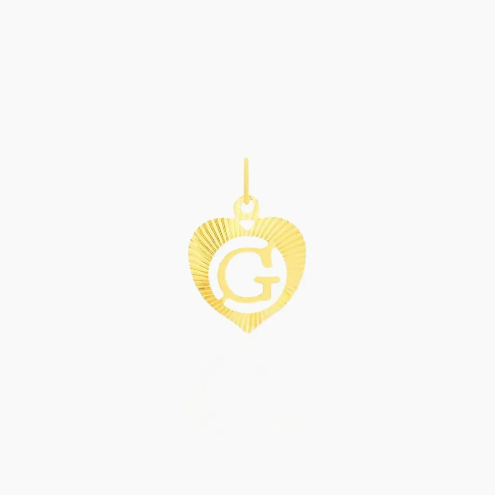 Pendentif Eudocie Coeur Lettre Or Jaune