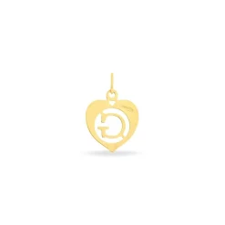 Pendentif Eudocie Coeur Lettre Or Jaune