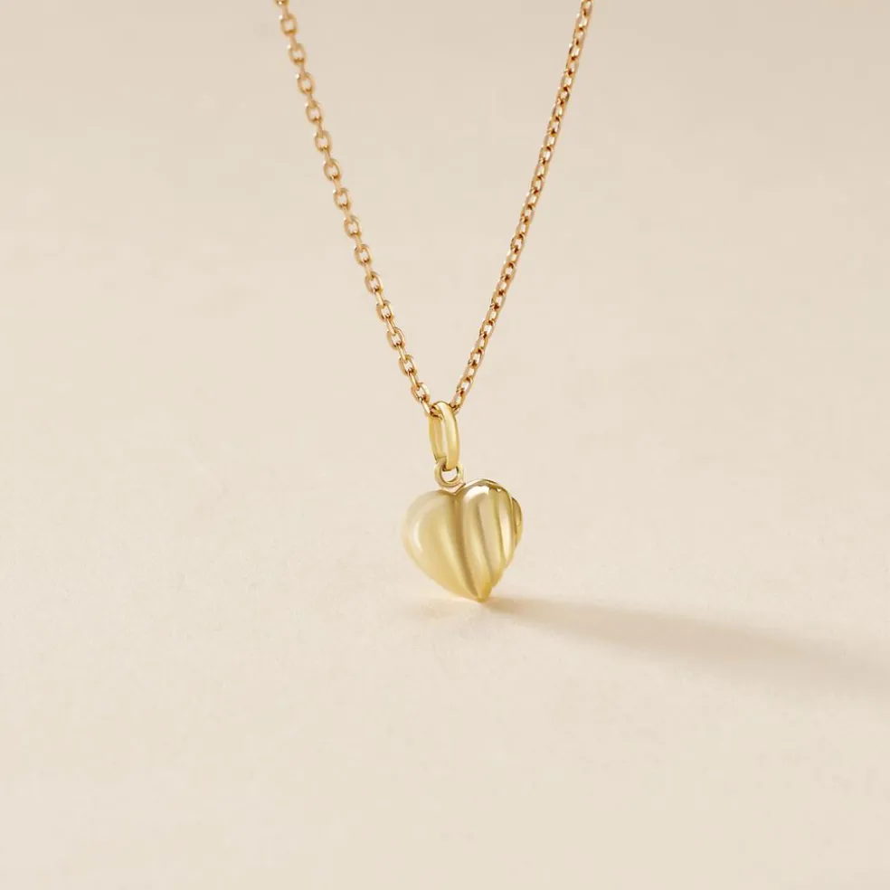 Pendentif Eudocie Coeur Stri Or Jaune
