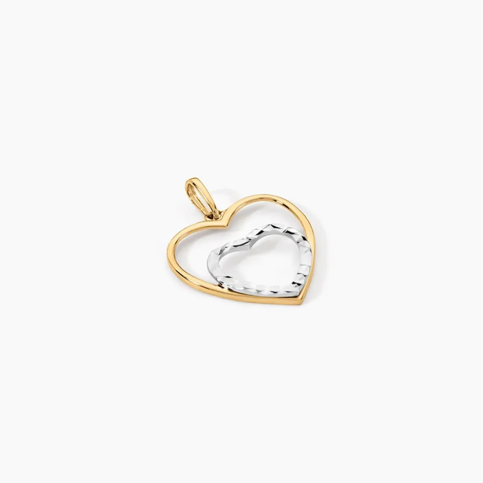 Pendentif Eudocie Double Coeurs Or Bicolore
