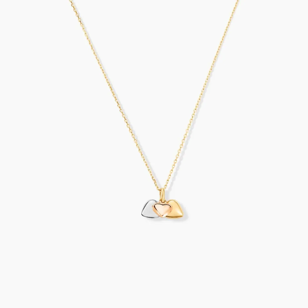 Pendentif Eudocie Triple Coeurs Or Tricolore
