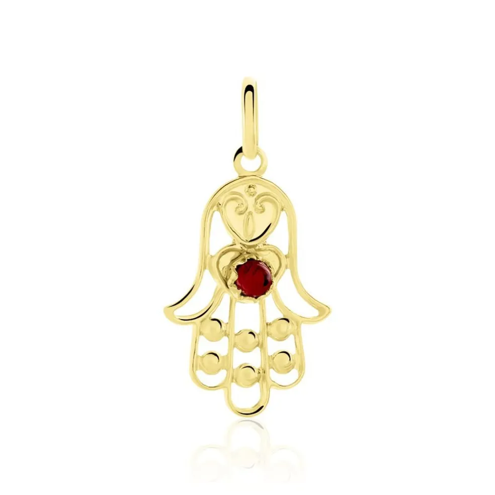 Pendentif Fatima Or Jaune Oxyde De Zirconium