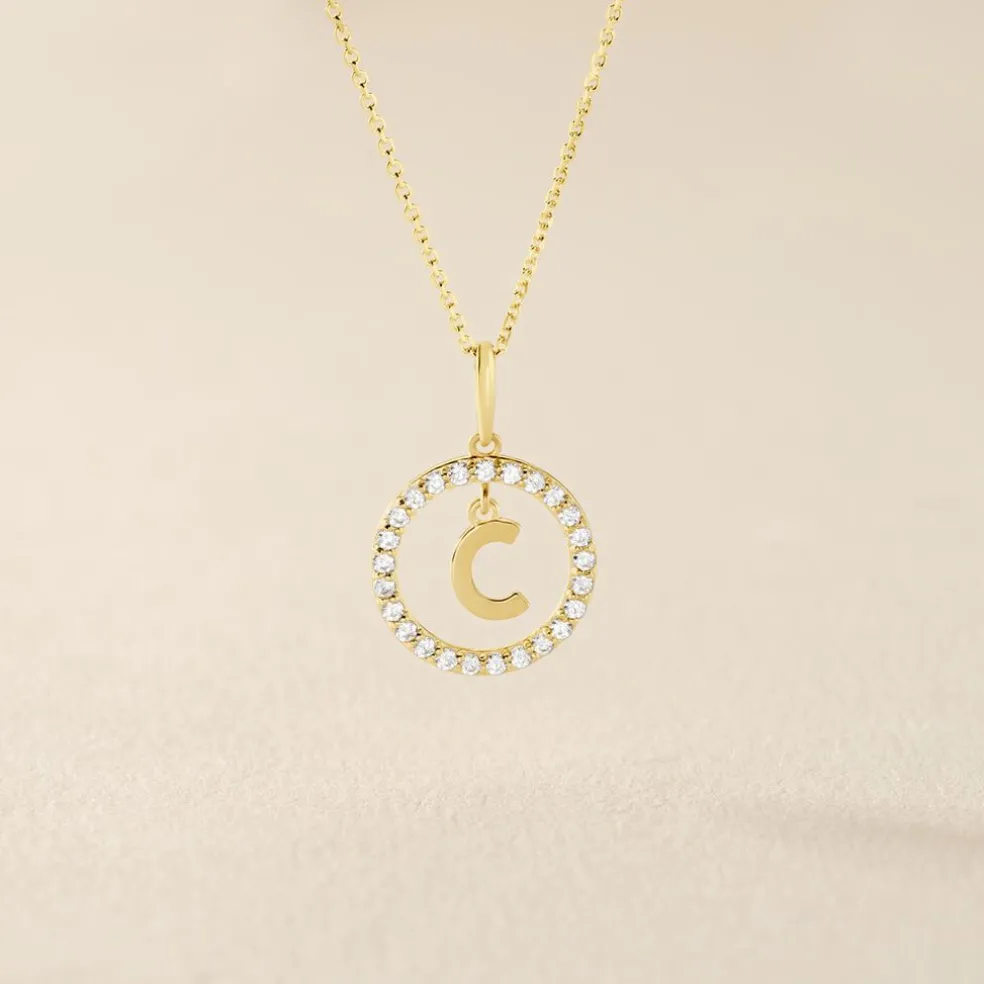 Pendentif Gabe Or Jaune Oxyde De Zirconium