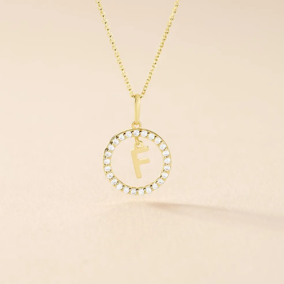Pendentif Gabe Or Jaune Oxyde De Zirconium