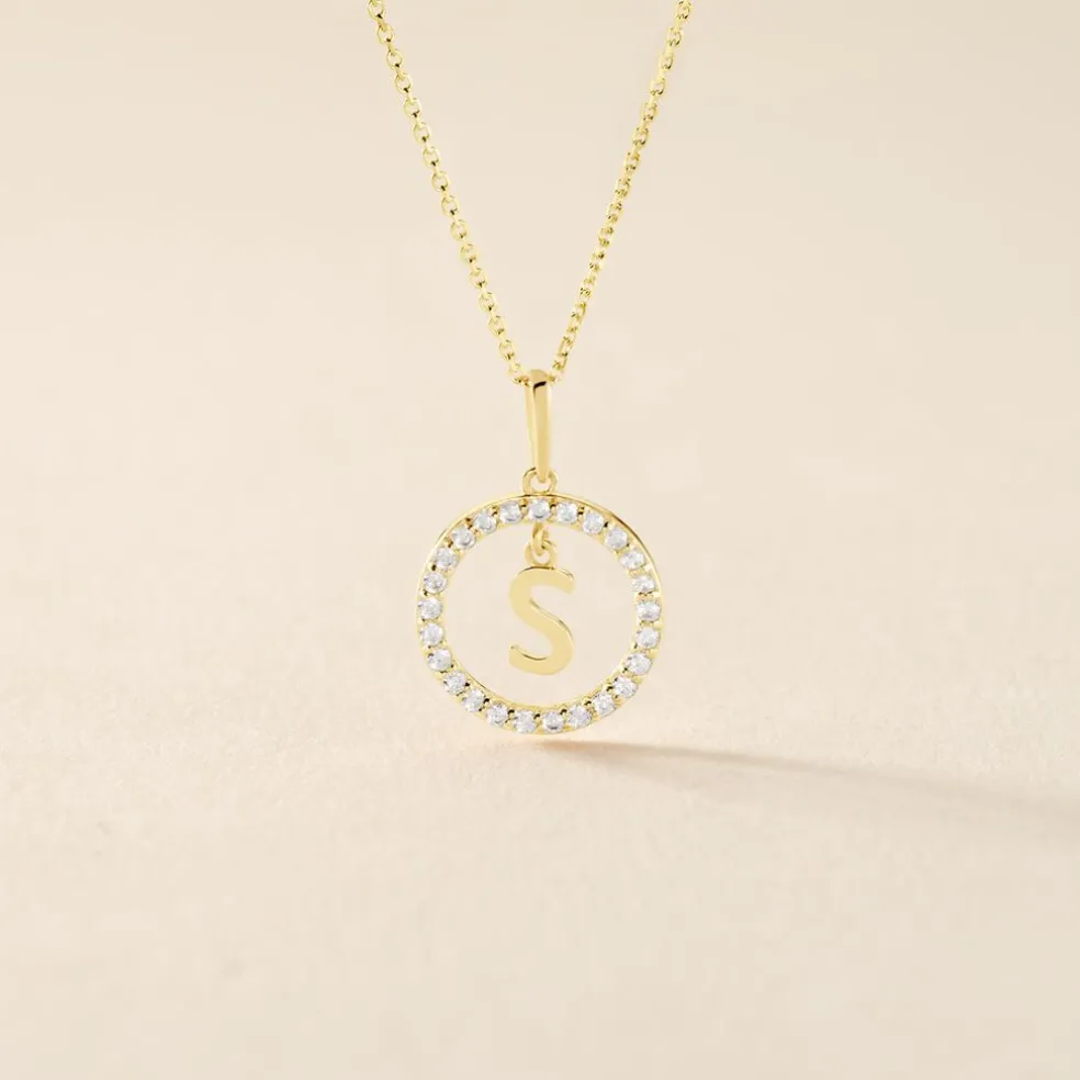 Pendentif Gabe Or Jaune Oxyde De Zirconium