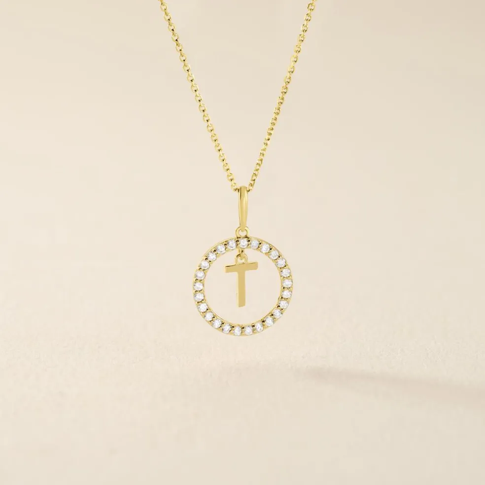 Pendentif Gabe Or Jaune Oxyde De Zirconium
