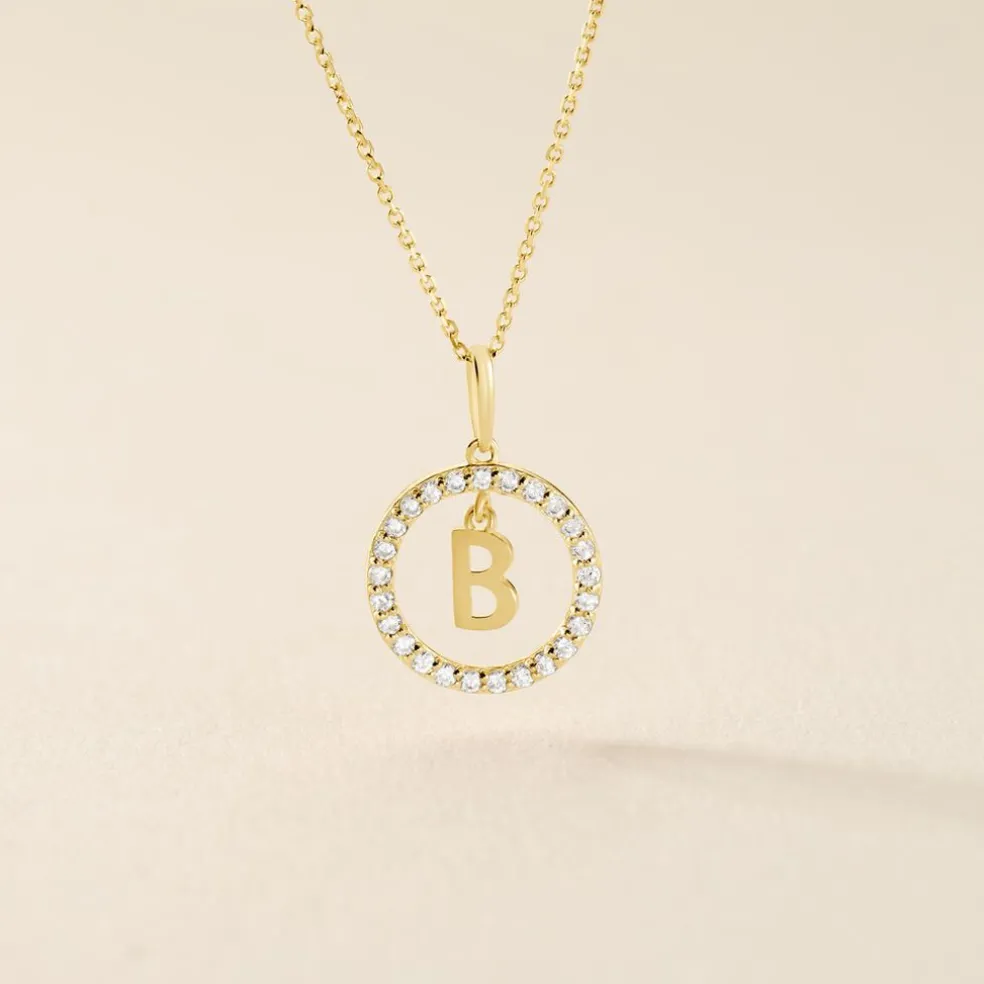 Pendentif Gabe Or Jaune Oxyde De Zirconium