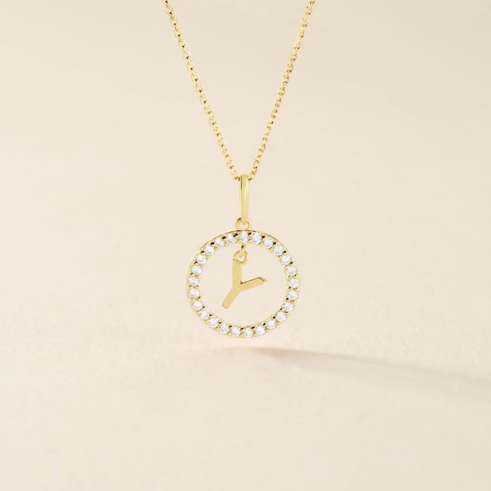 Pendentif Gabe Or Jaune Oxyde De Zirconium