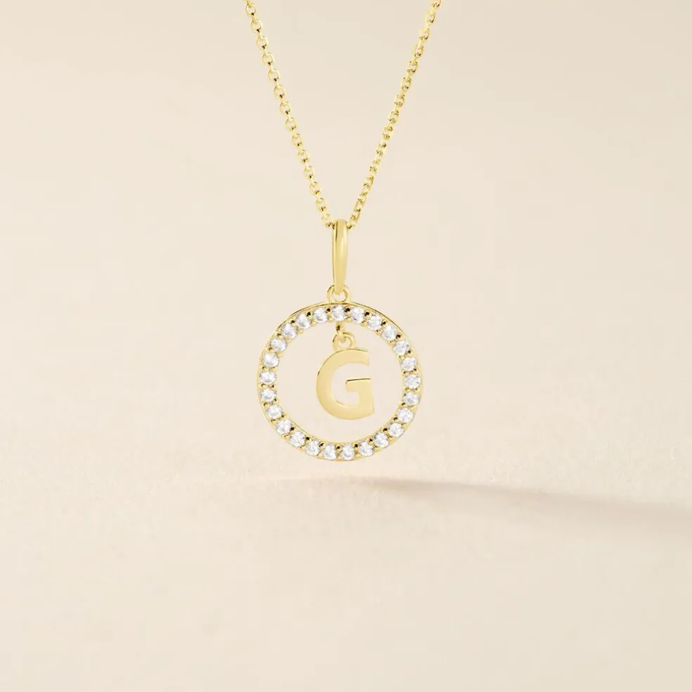 Pendentif Gabe Or Jaune Oxyde De Zirconium