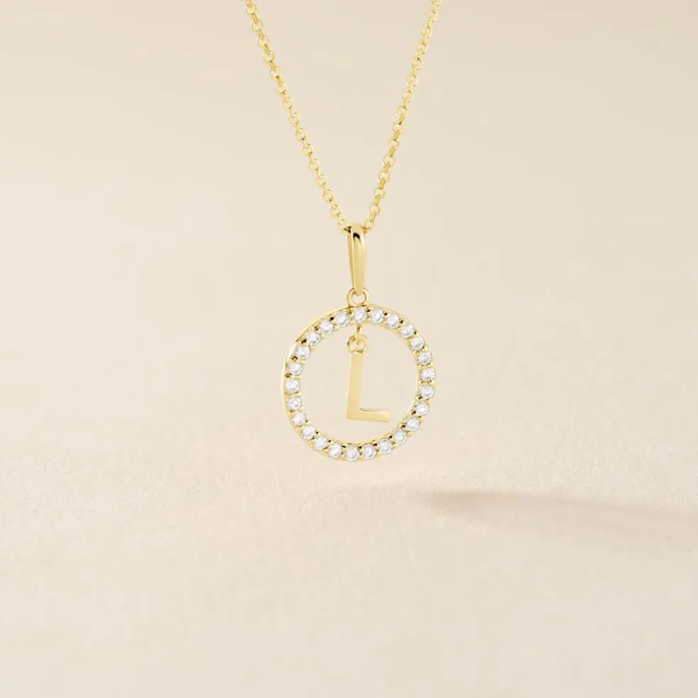 Pendentif Gabe Or Jaune Oxyde De Zirconium