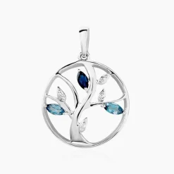 Pendentif Godolieba Or Blanc Topaze