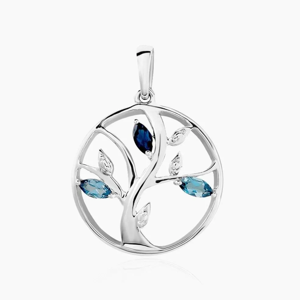 Pendentif Godolieba Or Blanc Topaze