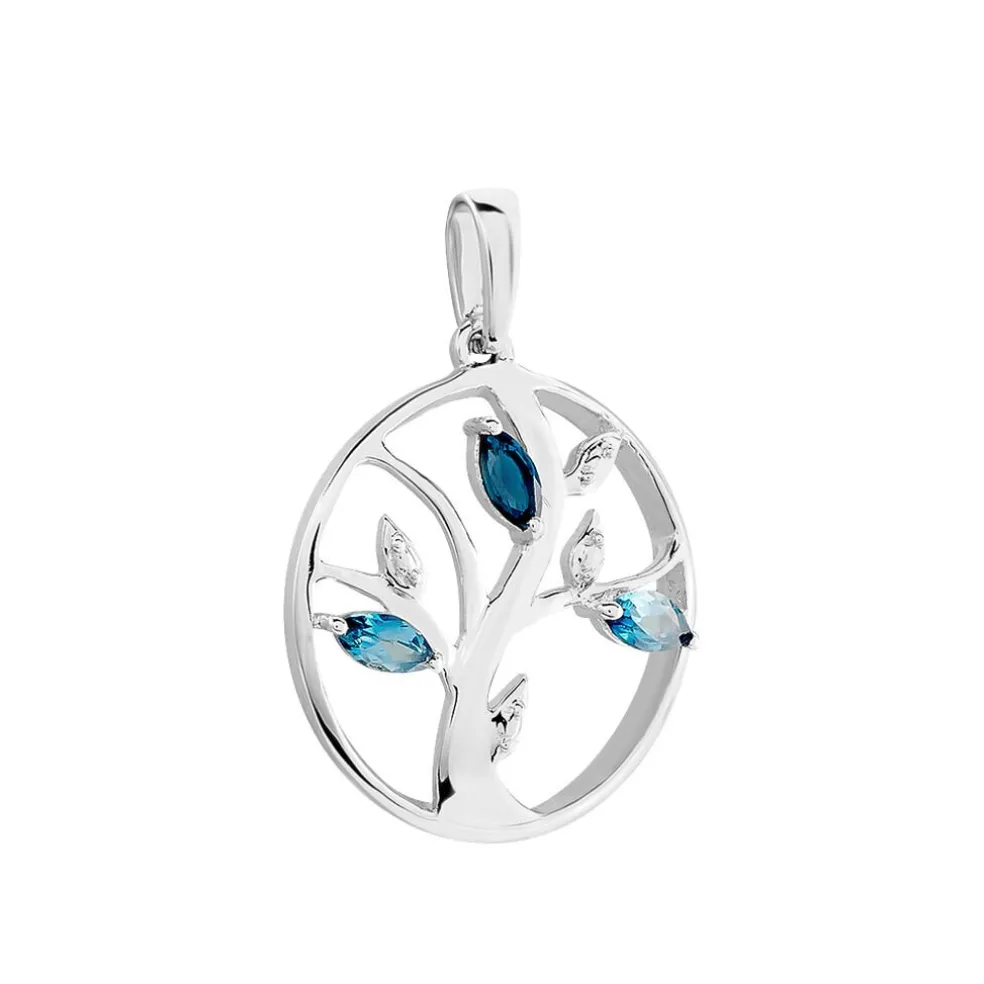 Pendentif Godolieba Or Blanc Topaze